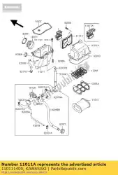 Qui puoi ordinare filtro aria case, superiore da Kawasaki , con numero parte 110111409: