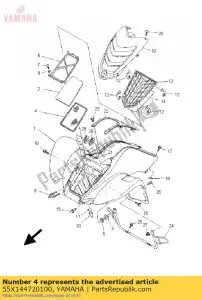 yamaha 55X144720100 placa, elemento - Lado inferior