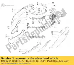 Ici, vous pouvez commander le fiancata dx auprès de Piaggio Group , avec le numéro de pièce 1B002011000MD2: