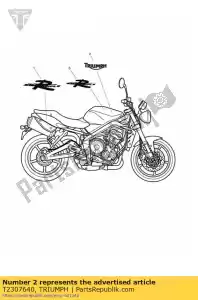 triumph T2307640 sticker brandstoftank kant - Onderkant