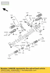 kawasaki 340031486 holder-step, rr bn125-a3 - Il fondo