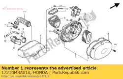 Tutaj możesz zamówić obudowa, filtr powietrza od Honda , z numerem części 17210MBA010: