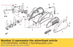 Ici, vous pouvez commander le joint, filtre à air auprès de Honda , avec le numéro de pièce 17212KGF900: