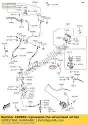 Here you can order the hose-brake,fr from Kawasaki, with part number 43095Y004: