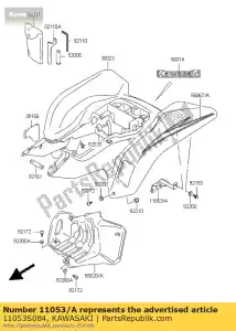 Kawasaki 11053S084 soporte, lh - Lado inferior