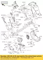 49125058825Y, Kawasaki, mortalha, lado, lh, p.s.white klz10 kawasaki klz 1000 2015, Novo