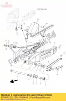 5YKWF2111100, Yamaha, bras arrière comp. yamaha mt 660 2007 2008 2009 2011 2012, Nouveau