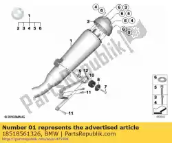 Here you can order the rear muffler from BMW, with part number 18518561326: