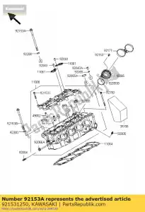 Kawasaki 921531250 bout, 9x146 - Onderkant