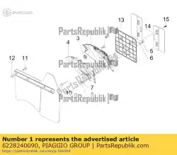 achterste bescherming van Piaggio Group, met onderdeel nummer 6228240090, bestel je hier online: