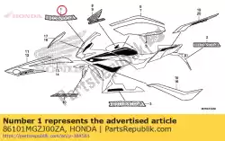 Qui puoi ordinare mark, honda (85mm) * tipo1 da Honda , con numero parte 86101MGZJ00ZA: