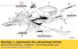 Honda 86101MGZJ00ZA mark, honda (85mm) *type1 - Bottom side