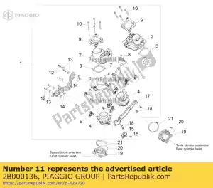 Piaggio Group 2B000136 support - La partie au fond