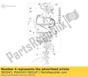 Piaggio Group 582043 pasacables - Lado inferior