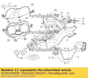 Piaggio Group 65392400EM górna przednia owiewka kierownicy - Dół