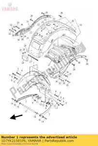 yamaha 1D7YK21501P6 garde-boue avant comp. - La partie au fond