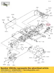 Aqui você pode pedir o 01 aba, tampa lateral, direita em Kawasaki , com o número da peça 350190612: