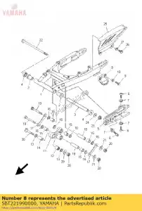 yamaha 5BT221990000 soporte, cadena - Lado inferior