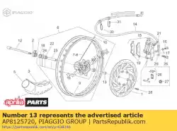 Ici, vous pouvez commander le entretoise de roue avant auprès de Piaggio Group , avec le numéro de pièce AP8125720: