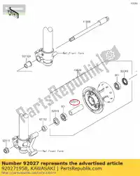 Aqui você pode pedir o colar, 15,2x19x75 kdx200-c1 em Kawasaki , com o número da peça 920271958: