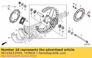 honda 90125KZZ900 parafuso, fixação da roda dentada, 10x31 - Lado inferior