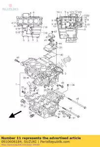 suzuki 0910608184 bolt,8x55 - Bottom side