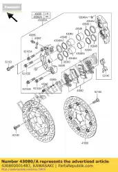 Here you can order the caliper-sub-assy,fr,l zr1000-a from Kawasaki, with part number 430800001483: