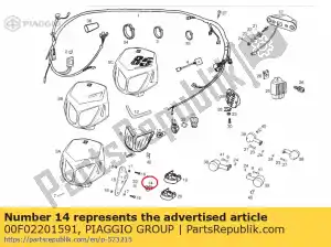 Piaggio Group 00F02201591 guia de cabos - Lado inferior