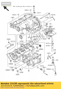 kawasaki 321501619 pipe,oil zx600-d1 - Bottom side