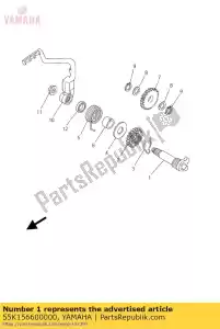 yamaha 55K156600000 assy eixo de chute - Lado inferior