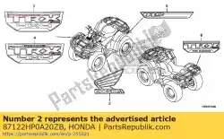 Ici, vous pouvez commander le emblème, l. Couvercle du réservoir de carburant * type2 * (type2) auprès de Honda , avec le numéro de pièce 87122HP0A20ZB: