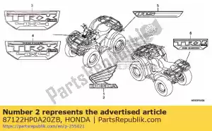 honda 87122HP0A20ZB emblème, l. couvercle du réservoir de carburant * type2 * (type2) - La partie au fond