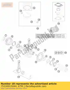 KTM 75330015044 kit de reparación de biela - Lado inferior