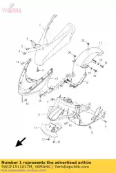 Aquí puede pedir guardabarros delantero de Yamaha , con el número de pieza 5WGF1511017M: