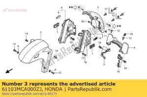 Honda 61103MCA000ZJ fender b, fr. *r274m * - Bottom side