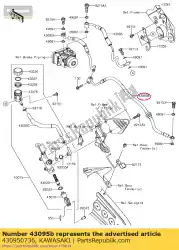 Here you can order the hose-brake,rr,hu-caliper from Kawasaki, with part number 430950736: