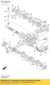 suzuki 2432124B20 versnelling, 2e aangedreven - Onderkant