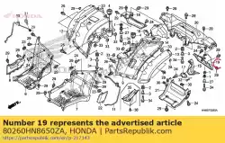 Aqui você pode pedir o guarda-lamas, l. Rr. * nh1 * em Honda , com o número da peça 80260HN8650ZA: