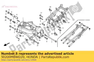 honda 50200MBWD20 rail comp., seat - Bottom side