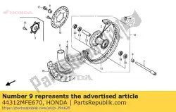 Qui puoi ordinare colletto, l. Fr. Lato ruota da Honda , con numero parte 44312MFE670: