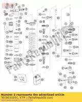 50180301S1, KTM, mcc-compr.damping control cpl. ktm exc mxc sx sxs 125 200 250 300 380 400 520 540 2002, Nuovo