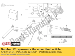 aprilia AP8249191 tampa da bomba - Lado inferior