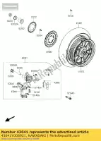 43041Y008931, Kawasaki, étrier-assy, ??rr, m.black sc300b kawasaki j 125 300 2015 2016, Nouveau