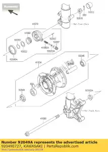 Kawasaki 920490727 seal-oil,42x50x6 - Bottom side