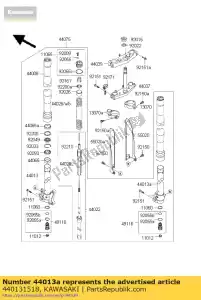 Kawasaki 440131518 pipe-fork inner,rh - Bottom side