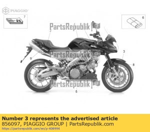 aprilia 856097 naklejka na przedni b?otnik aprilia - Dół