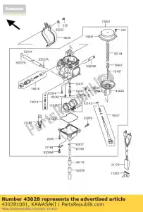 kawasaki 430281081 diafragma, válvula klx250-e1 - Lado inferior