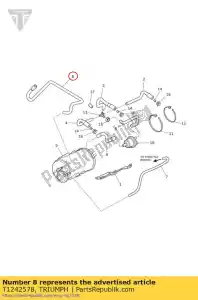 triumph T1242578 manguera de evaporación - Lado inferior