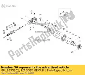 Piaggio Group GU19355202 cuña 0,15 mm - Lado inferior