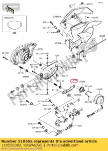 kawasaki 110550382 support, lampe frontale klx250s9f - La partie au fond